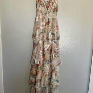 Buckle Floral Tiered Maxi Dress